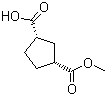 顺式-1,3-环戊烷二羧酸单甲酯分子结构 (CAS 96382-85-3)