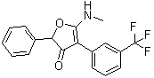 structure of CAS# 96525-23-4, Fluortanone;5-(Methylamino)-2-phenyl-4-[3-(trifluoromethyl)phenyl]-3(2H)-furanone; Flurtamone; RE 40885