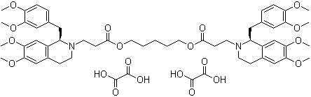 (1R,1'R)-2,2'-(3,11-Dioxo-4,10-dioxatridecamethylene)-bis-(1,2,3,4-tetrahydro-6,7-dimethoxy-1-veratrylisoquindline)-dioxalate molecular structure (CAS 96687-52-4)