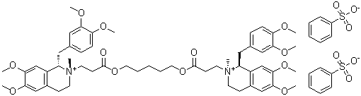 (1S,1'S,2S,2'S)-2,2'-[1,5-Pentanediylbis[oxy(3-oxo-3,1-propanediyl)]]bis[1-[(3,4-dimethoxyphenyl)methyl]-1,2,3,4-tetrahydro-6,7-dimethoxy-2-methylisoquinolinium] dibenzenesulfonate molecular structure (CAS 96946-56-4)