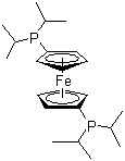 1,1'-双(二异丙基膦)二茂铁分子结构 (CAS 97239-80-0)