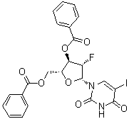 1-(3,5-二-O-苯甲酰基-2-脱氧-2-氟-beta-D-阿拉伯呋喃糖基)-5-碘-2,4(1H,3H)-嘧啶二酮分子结构 (CAS 97614-45-4)