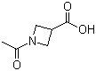 结构式 CAS# 97628-91-6, 1-乙酰基-3-氮杂环丁烷羧酸