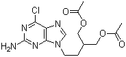 9-(4-乙酰氧基-3-乙酰氧甲基丁基)-2-氨基-6-氯嘌呤分子结构 (CAS 97845-60-8)