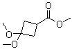 structure of CAS# 98231-07-3, 3,3-Dimethoxycyclobutanecarboxylic acid methyl ester;Methyl 3,3-dimethoxycyclobutanecarboxylate