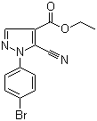 structure of CAS# 98475-71-9, 1-(4-Bromophenyl)-5-cyano-1H-pyrazole-4-carboxylic acid ethyl ester