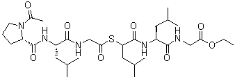N-[N-[2-[[N-[N-(1-乙酰基-L-脯氨酰)-L-亮氨酰]甘氨酰]硫基]-4-甲基-1-氧代戊基]-L-亮氨酰]甘氨酸乙酯分子结构 (CAS 98992-65-5)