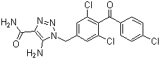 结构式 CAS# 99519-84-3, 5-氨基-1-(3,5-二氯-4-(4-氯苯甲酰基)苄基)-1H-1,2,3-三氮唑-4-甲酰胺